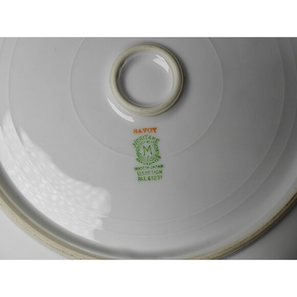 Noritake Savoy Handled Porcelain Serving Tray 10" Floral Gold Trim Vintage Japan - Picture 3 of 8